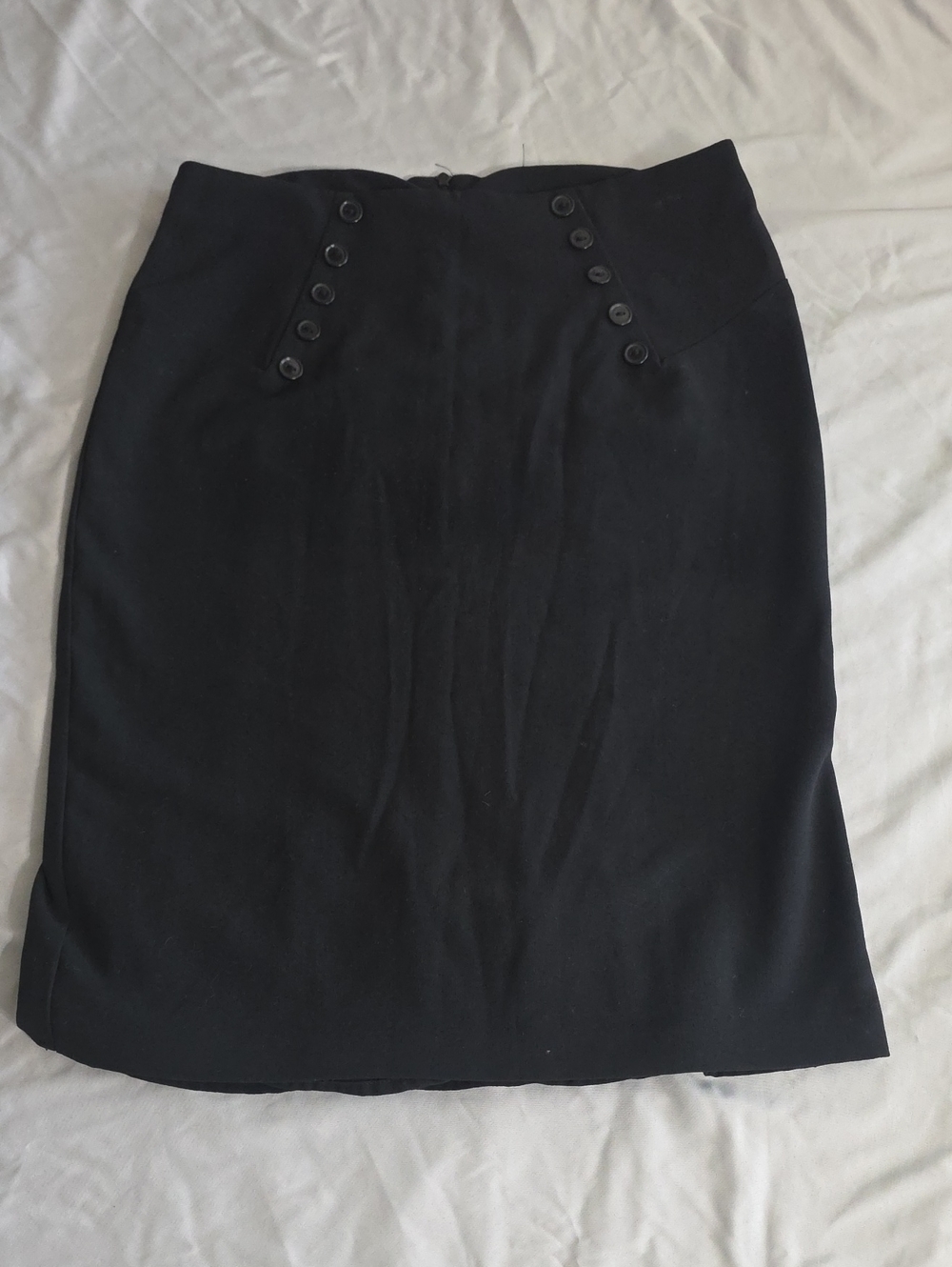 Bwear Black Button-Detailed Pencil Skirt